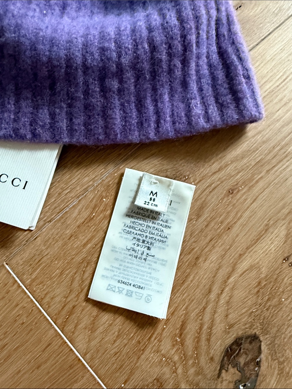 Gucci Purple Knit Beanie with Red and Green Stripes - Picture 4 of 5